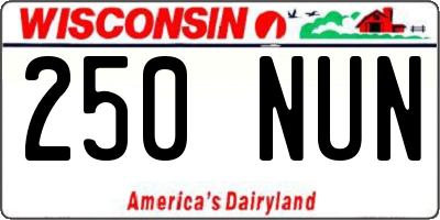 WI license plate 250NUN