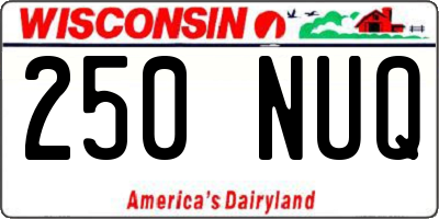 WI license plate 250NUQ