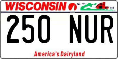 WI license plate 250NUR