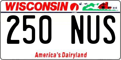 WI license plate 250NUS