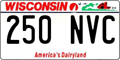 WI license plate 250NVC