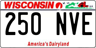 WI license plate 250NVE