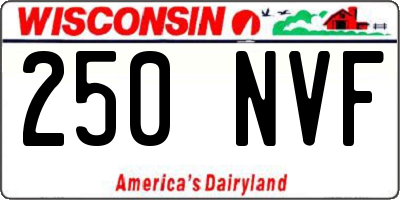 WI license plate 250NVF