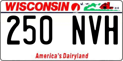 WI license plate 250NVH
