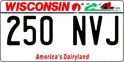 WI license plate 250NVJ