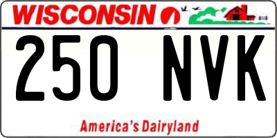 WI license plate 250NVK