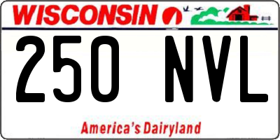 WI license plate 250NVL