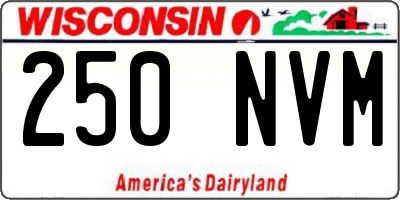 WI license plate 250NVM