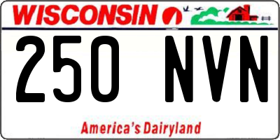 WI license plate 250NVN