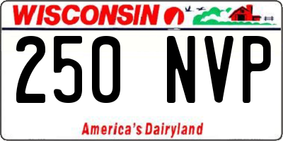 WI license plate 250NVP