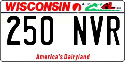 WI license plate 250NVR