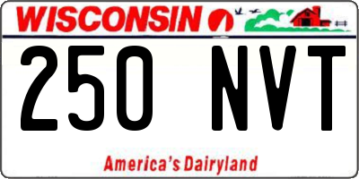 WI license plate 250NVT