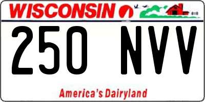 WI license plate 250NVV