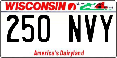 WI license plate 250NVY