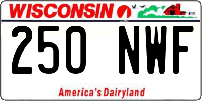 WI license plate 250NWF