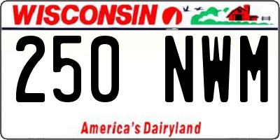 WI license plate 250NWM
