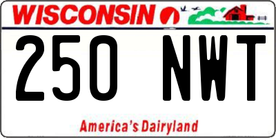 WI license plate 250NWT