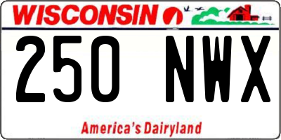 WI license plate 250NWX
