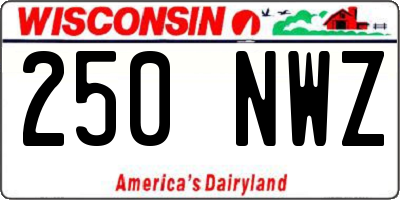 WI license plate 250NWZ