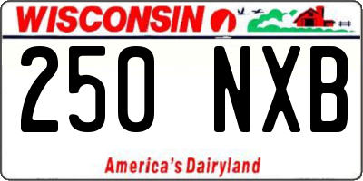 WI license plate 250NXB