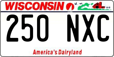 WI license plate 250NXC