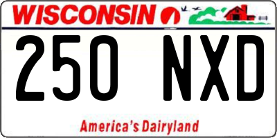 WI license plate 250NXD