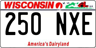 WI license plate 250NXE
