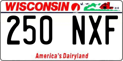 WI license plate 250NXF