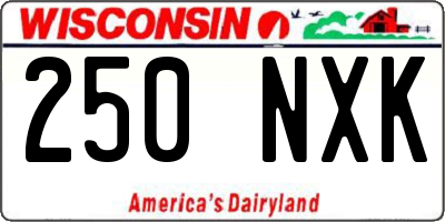 WI license plate 250NXK