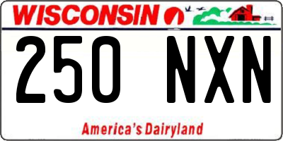 WI license plate 250NXN