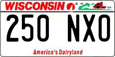 WI license plate 250NXO