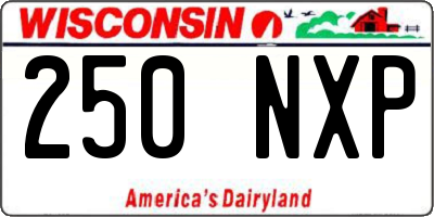 WI license plate 250NXP