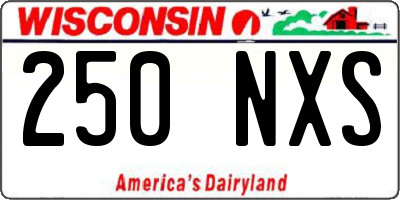 WI license plate 250NXS