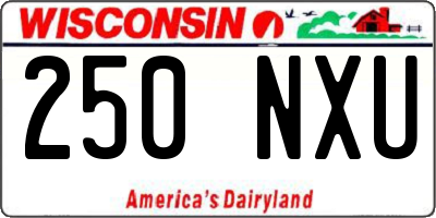 WI license plate 250NXU