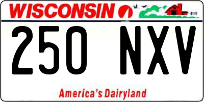 WI license plate 250NXV