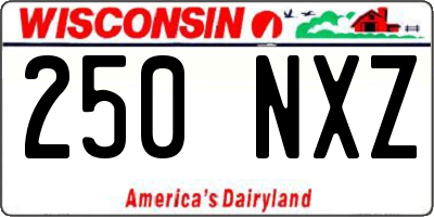 WI license plate 250NXZ