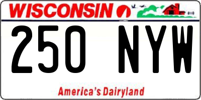 WI license plate 250NYW