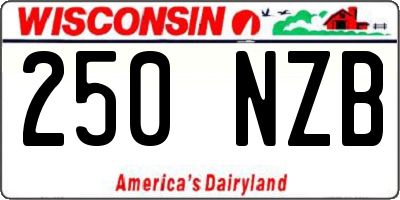 WI license plate 250NZB