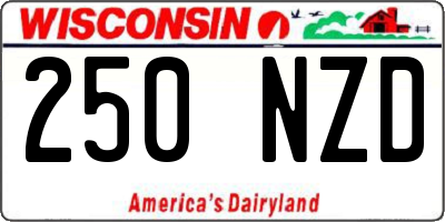 WI license plate 250NZD