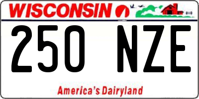 WI license plate 250NZE