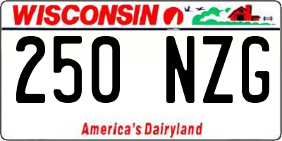 WI license plate 250NZG