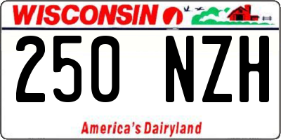 WI license plate 250NZH