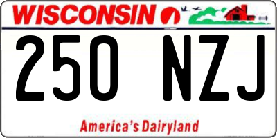 WI license plate 250NZJ