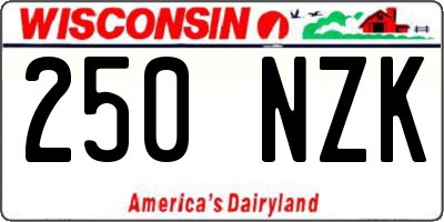 WI license plate 250NZK