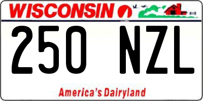WI license plate 250NZL
