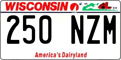 WI license plate 250NZM