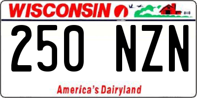 WI license plate 250NZN
