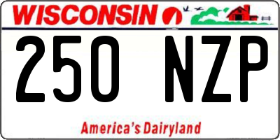 WI license plate 250NZP