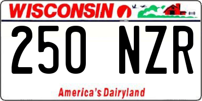 WI license plate 250NZR