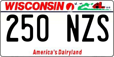 WI license plate 250NZS